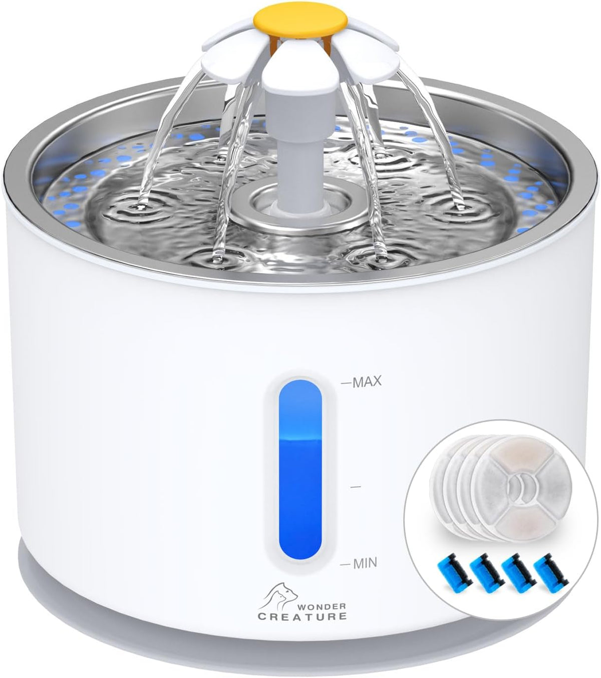 Wonder Creature Cat Water Fountain Stainless Steel Lid 81oz/2.4L