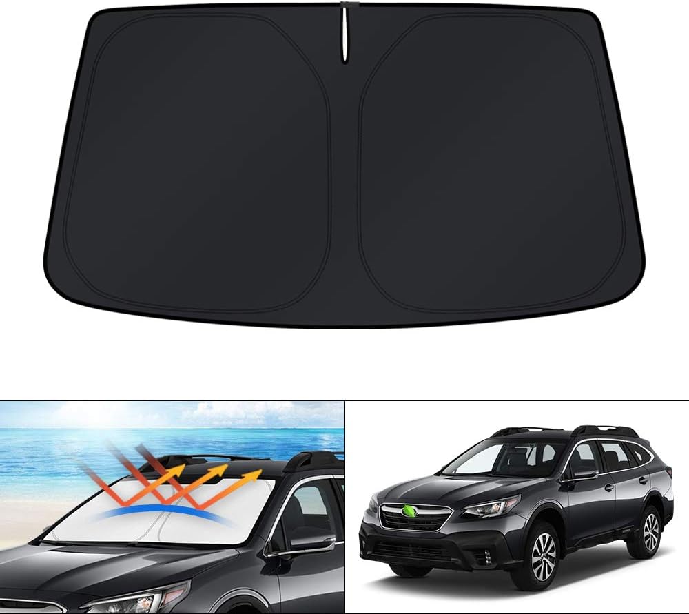 KUST Windshield Sun Shade for 2017-2026 Tesla Model Y/Model 3 Sunshade Accessories (Fit 2025-2026 Model Y Juniper / 2024 Model 3 Highland) Upgraded Foldable Sunshade, Blocks UV Rays Keep Car Cool