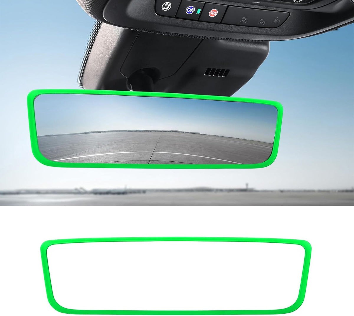 Ohleats Car Rear View Mirror Protector Frame, Edge Cover Trim, Pink