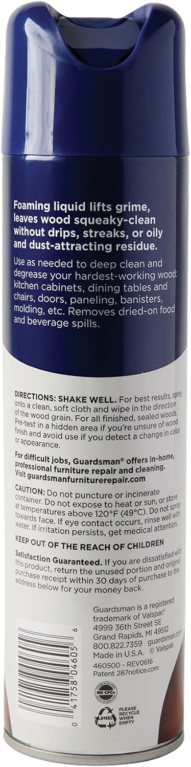 Guardsman Deep Cleaning Wood Cleaner for Cabinets, Furniture, Tables, and Other Wood Surfaces, Aerosol Spray, 12.5 Ounces
