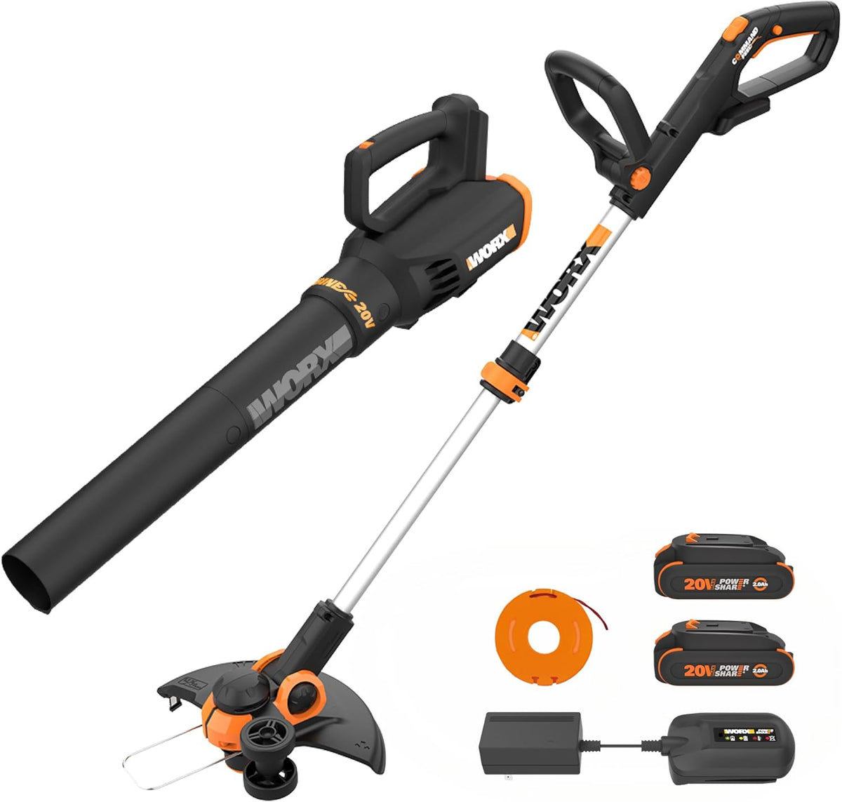 WORX 20V 12" 2-in-1 Cordless String Trimmer & Electric Lawn Edger, WG163