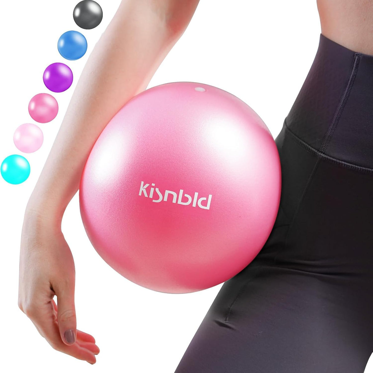 kisnbld 9 Inch Pilates Ball, Small Exercise Ball for Core &Physical Therapy