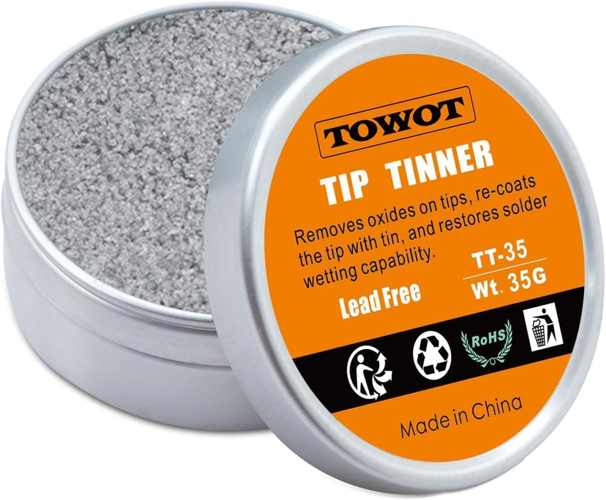 TOWOT Tip Tinner For Electronics Soldering, Iron Tip and Re-Tinning Solution, Removes Oxidation, 20g