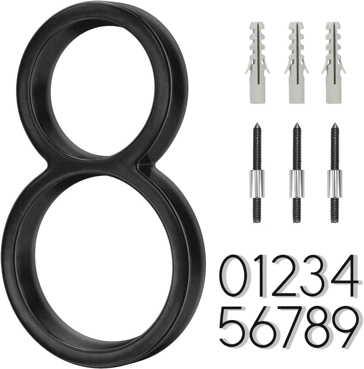 5" Stainless Steel Floating House Number, Metal Modern House Numbers (1)