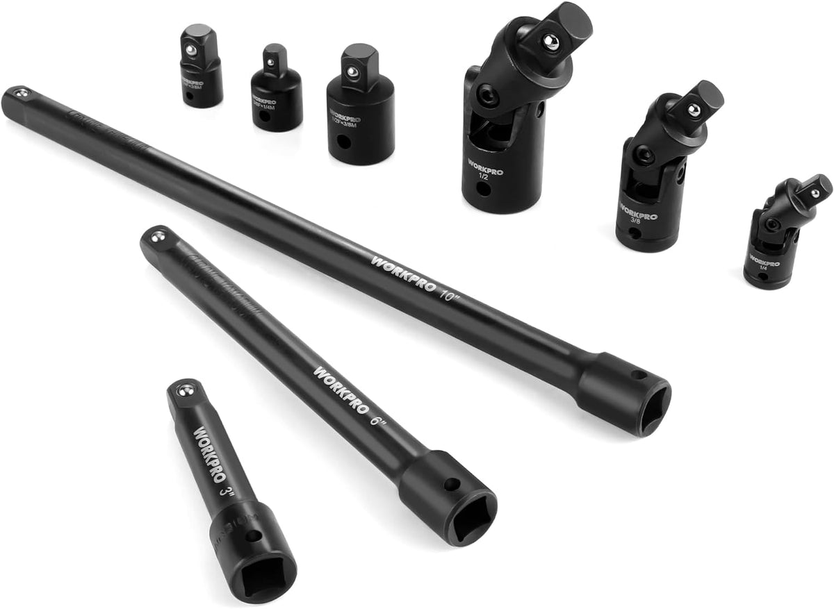 WORKPRO 18-Piece Impact Socket Extension Set, 1/4", 3/8" & 1/2" Drive