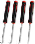 4-Piece Hook and Pick Set, Precision Automotive Pick Tool & O Ring Pick Set with Comfort Grip & Anti-Slip Shaft for Oil Seal, Gasket Removal, and Electronic Repair