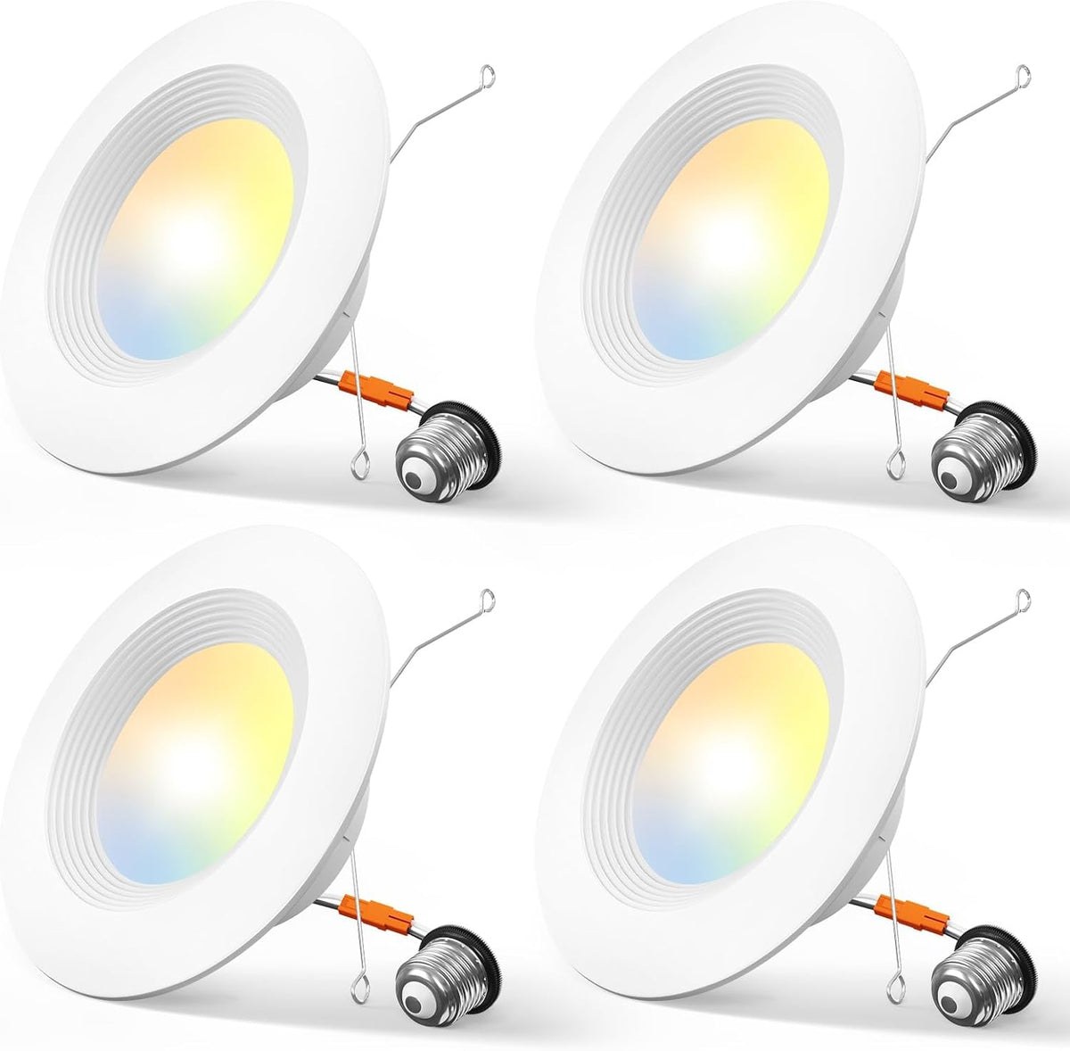 Amico 4 Pack 5/6 inch 5CCT LED Recessed Lighting, Retrofit Can Light, White