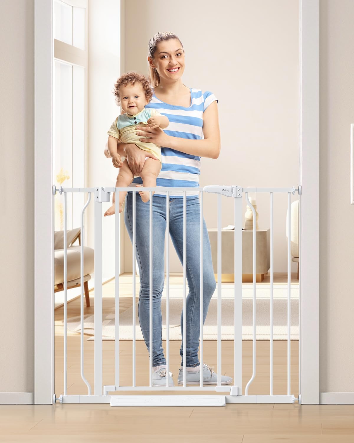 Baby Gate Auto Close, 29"-40" Dog Gate Indoor for Stairs & Doorways