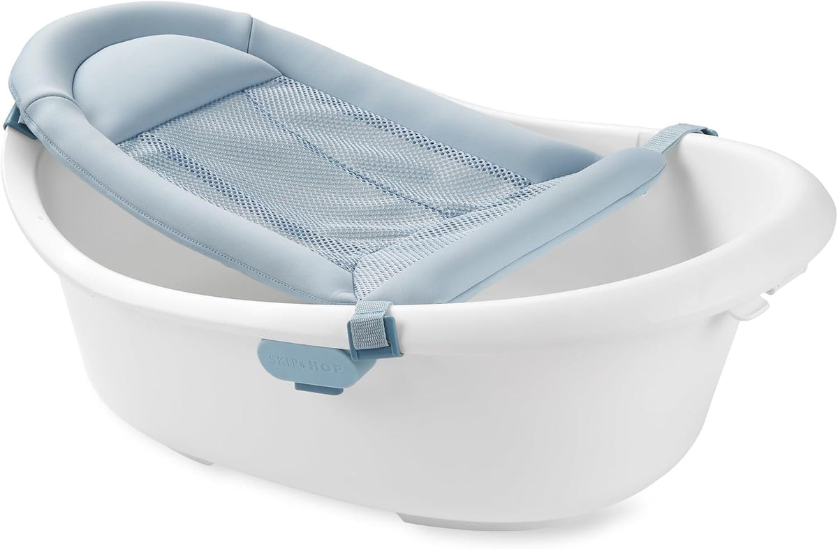 Skip Hop Infant Bath Tub 3-Stage Grow With Baby Smart Sling MOBY Bathtub Grey Age 0+