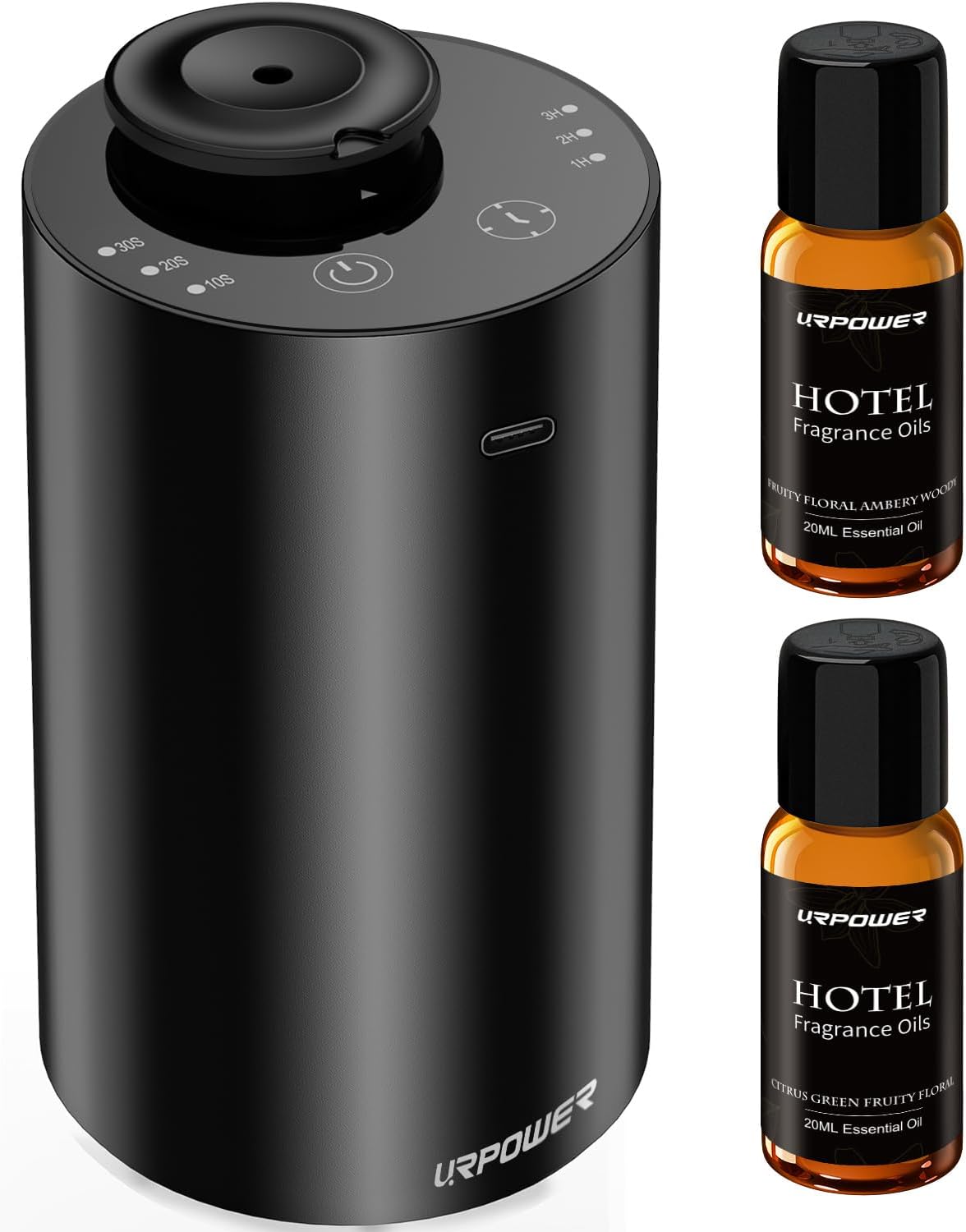 URPOWER Waterless Essential Oil Diffuser Cordless Mini Scent Diffuser 20mL