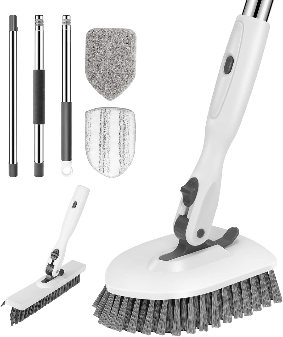 SetSail Tile Tub Scrubber Brush 3-in-1 Shower Scrubber with Long Handle