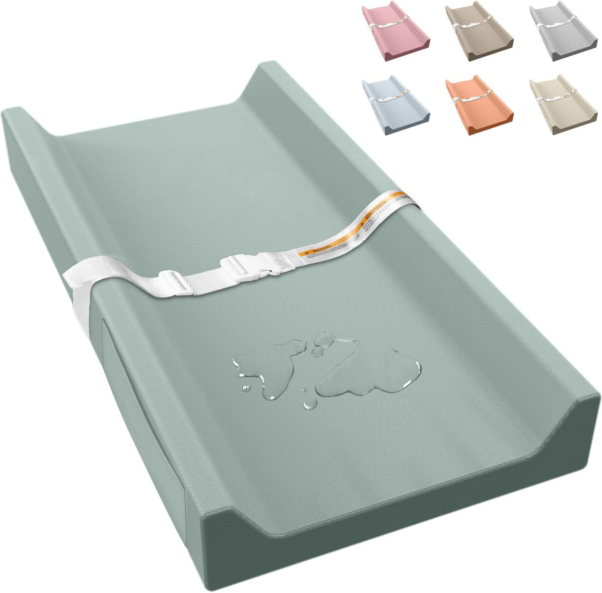 Vegan Leather Baby Changing Pad Waterproof & Wipeable with Pockets