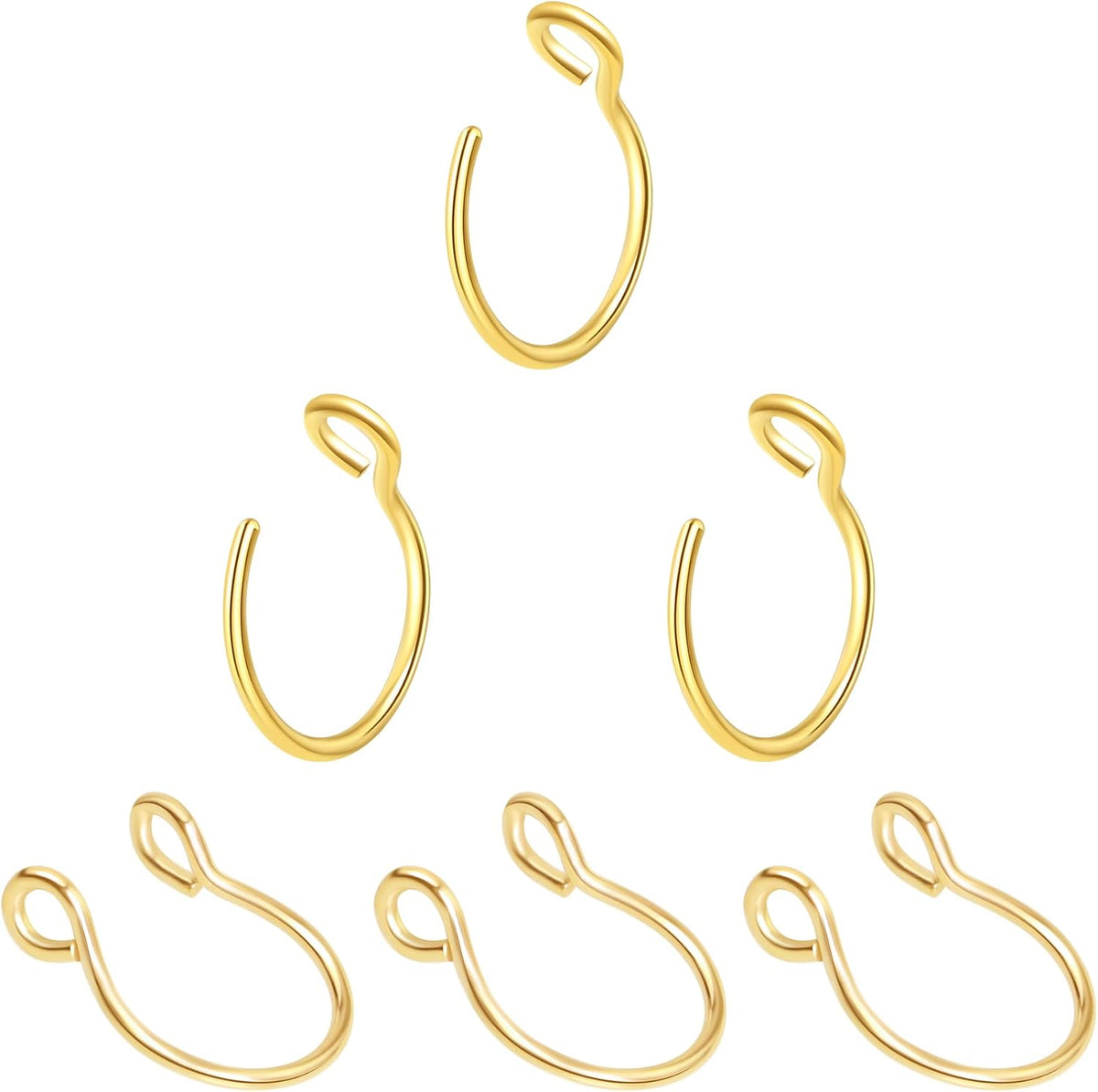 1-16Pcs 16G 18G 20G 22G Nose Rings Hoops Nose Piercings Fake Nose Ring Fake Septum Nose Ring Fake Lip Rings Fake Septum Piercing Fake Nose Piercing Fake Nose Hoop Faux Nose Rings Clip On Nose Cuffs Nose Piercing Jewelry Nose Rings for Women Men Nose Hoops