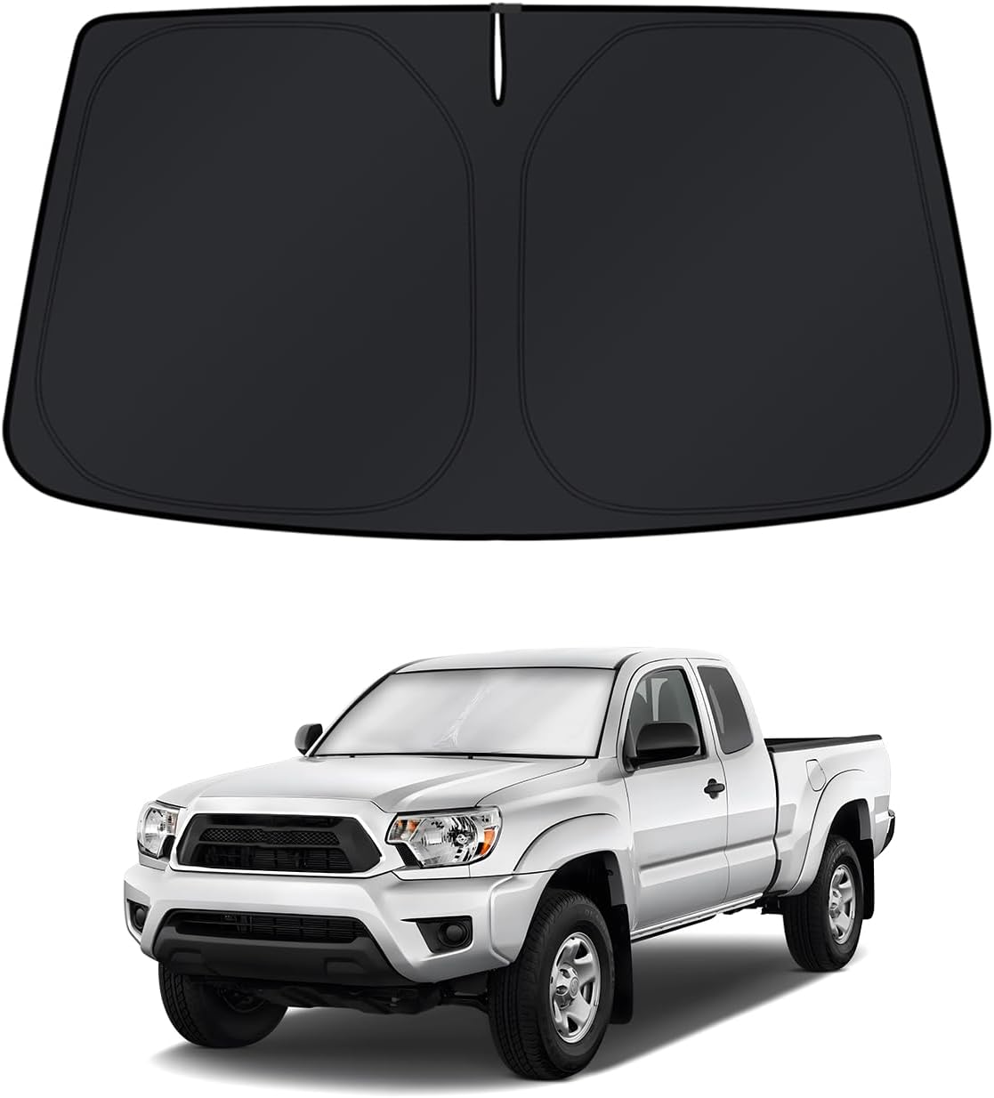 KUST Windshield Sun Shade for 2017-2026 Tesla Model Y/Model 3 Sunshade Accessories (Fit 2025-2026 Model Y Juniper / 2024 Model 3 Highland) Upgraded Foldable Sunshade, Blocks UV Rays Keep Car Cool