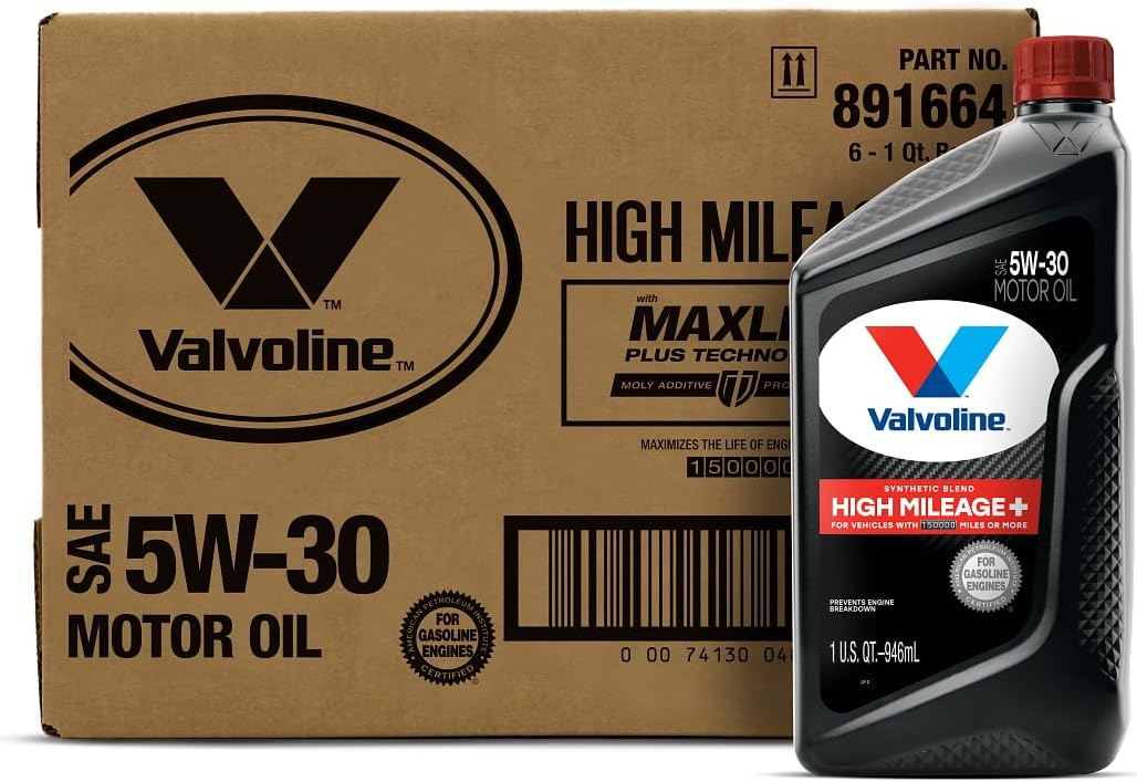 Valvoline High Mileage with MaxLife Technology SAE 10W-40 Synthetic Blend Motor Oil 5 QT