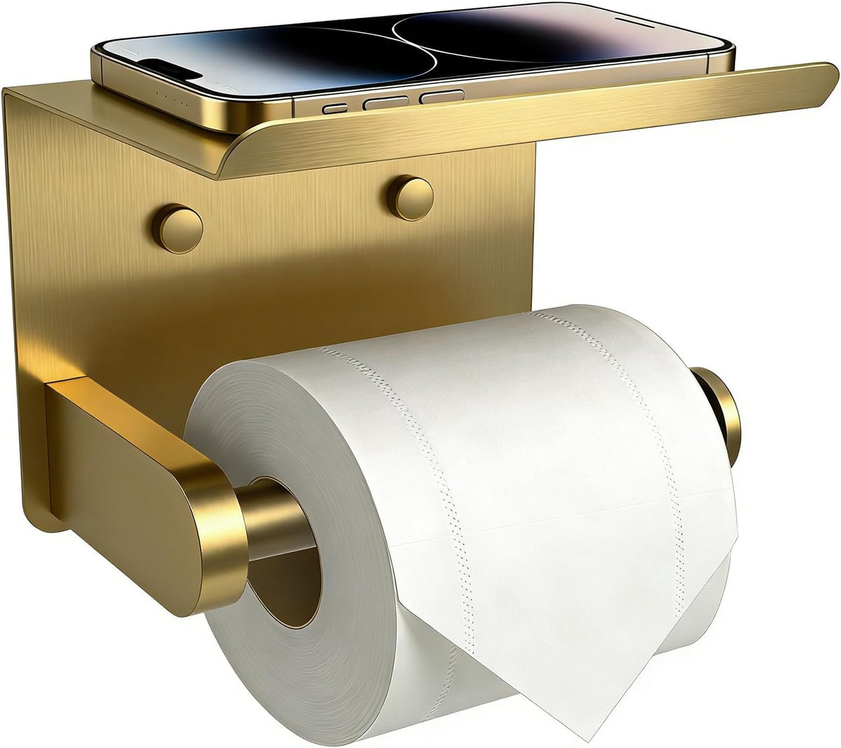 SetSail Toilet Paper Holder with Shelf, Matte Black
