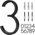 5" Stainless Steel Floating House Number, Metal Modern House Numbers (1)