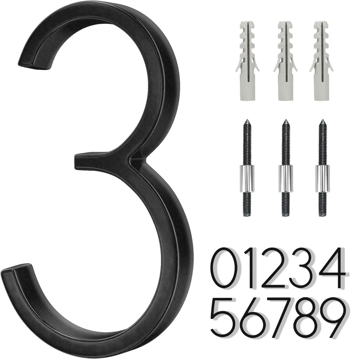 5" Stainless Steel Floating House Number, Metal Modern House Numbers (1)