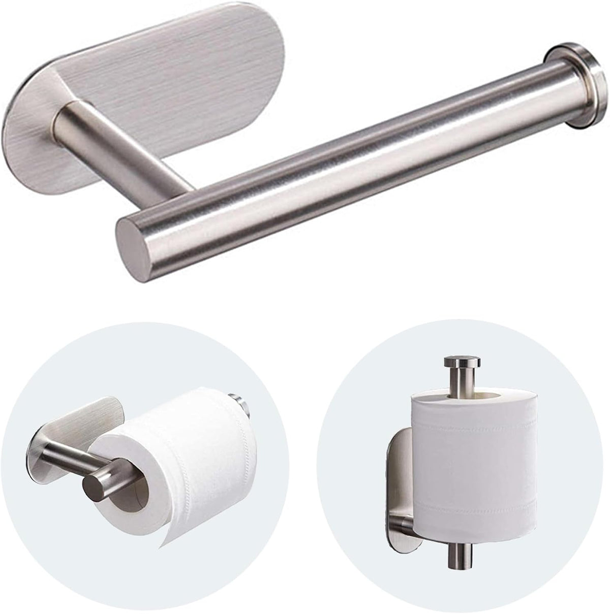 JOPOFI Toilet Paper Holder - Adhesive Toilet Paper Holder - Matte Black