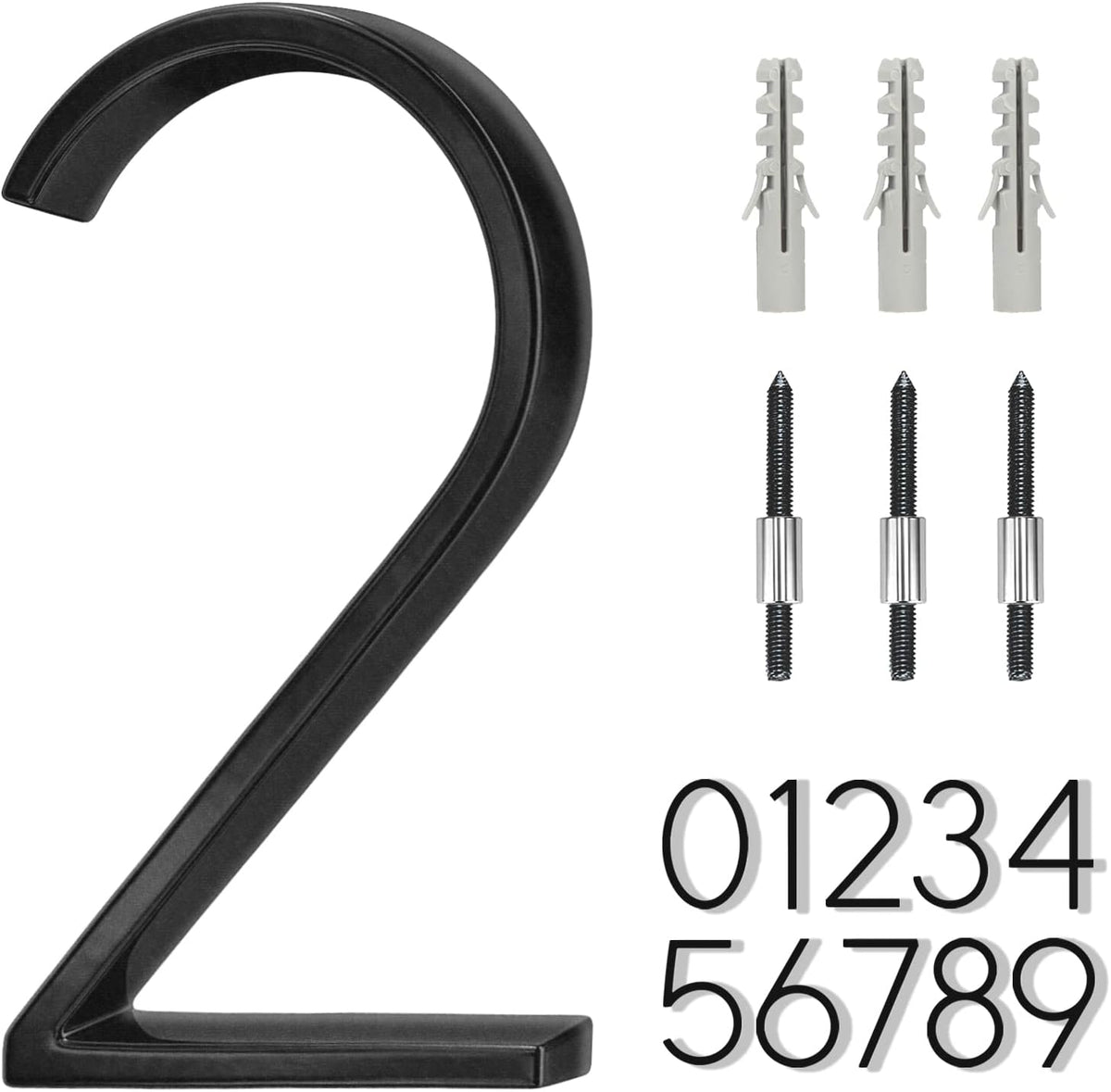 5" Stainless Steel Floating House Number, Metal Modern House Numbers (1)