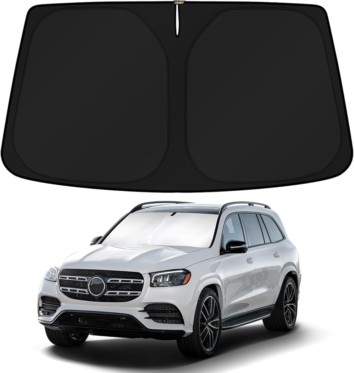 KUST Windshield Sun Shade for 2017-2026 Tesla Model Y/Model 3 Sunshade Accessories (Fit 2025-2026 Model Y Juniper / 2024 Model 3 Highland) Upgraded Foldable Sunshade, Blocks UV Rays Keep Car Cool