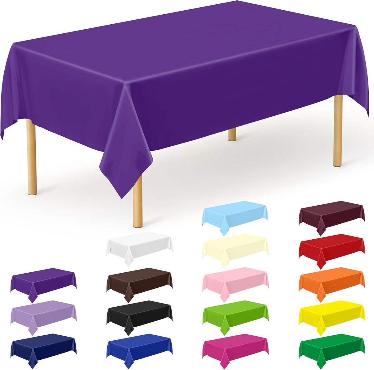 4Pack Black and Gold Tablecloths for Events, 54" x 108" Plastic Table Cloth Disposable for Rectangle Tables, Waterproof Table Cloth Cover for New Years Eve Decorations Holiday Birthday Wedding Dining