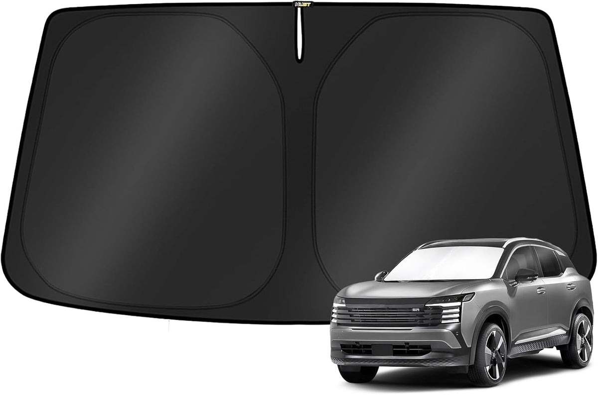 KUST Windshield Sun Shade for 2017-2026 Tesla Model Y/Model 3 Sunshade Accessories (Fit 2025-2026 Model Y Juniper / 2024 Model 3 Highland) Upgraded Foldable Sunshade, Blocks UV Rays Keep Car Cool
