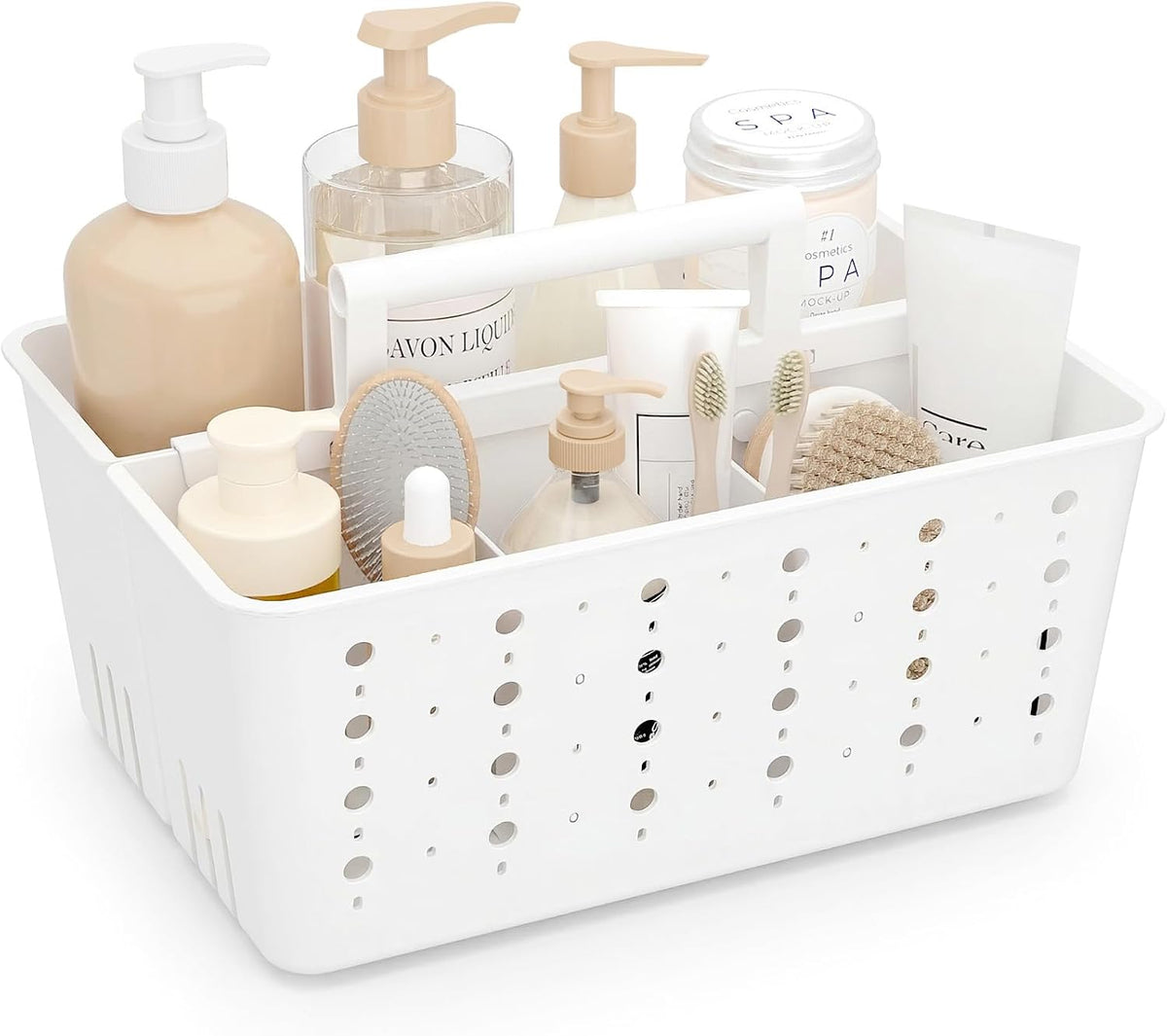 Lifewit Portable Shower Caddy, Plastic Basket Organizer, 1 Pack, White