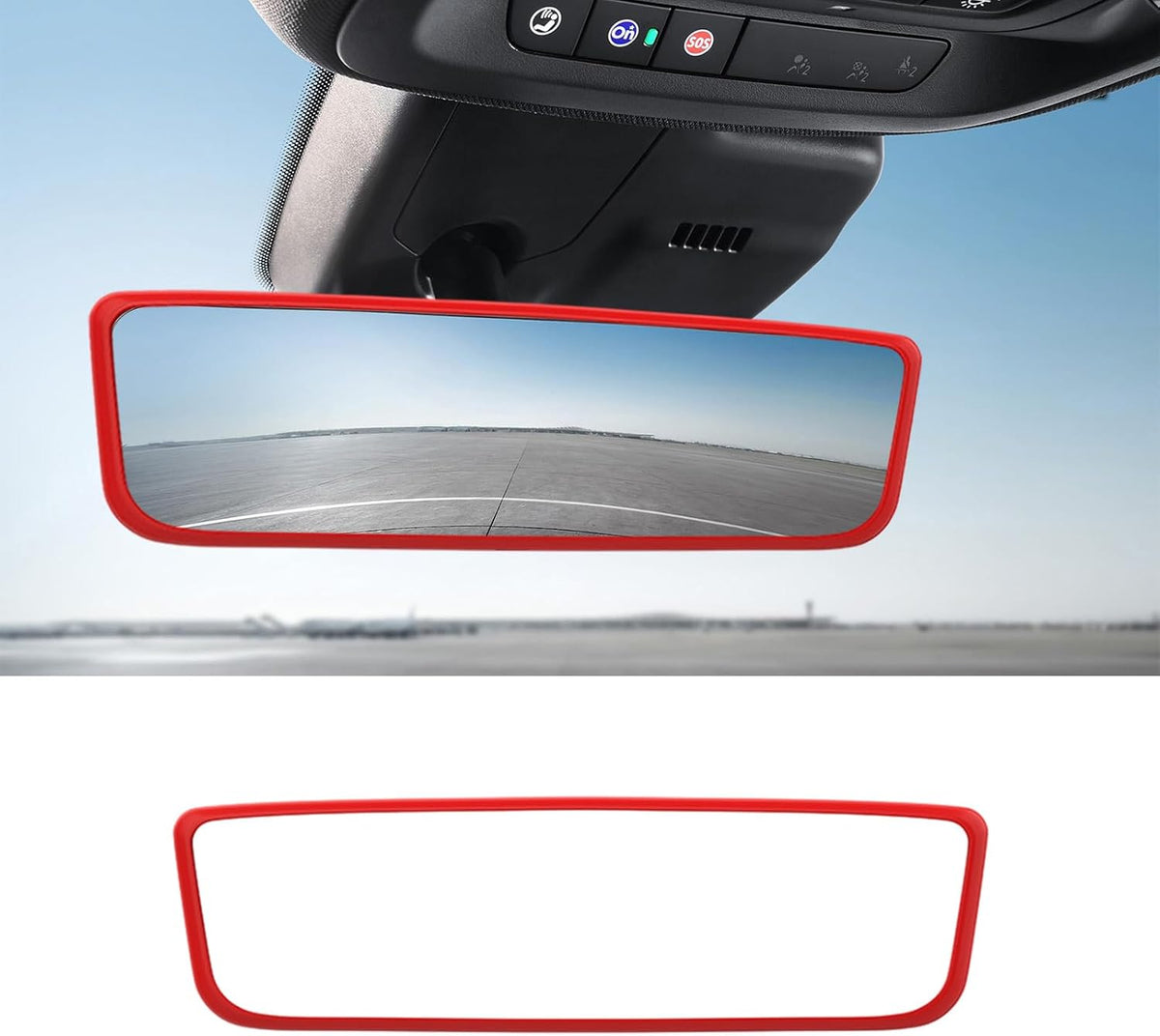 Ohleats Car Rear View Mirror Protector Frame, Edge Cover Trim, Pink