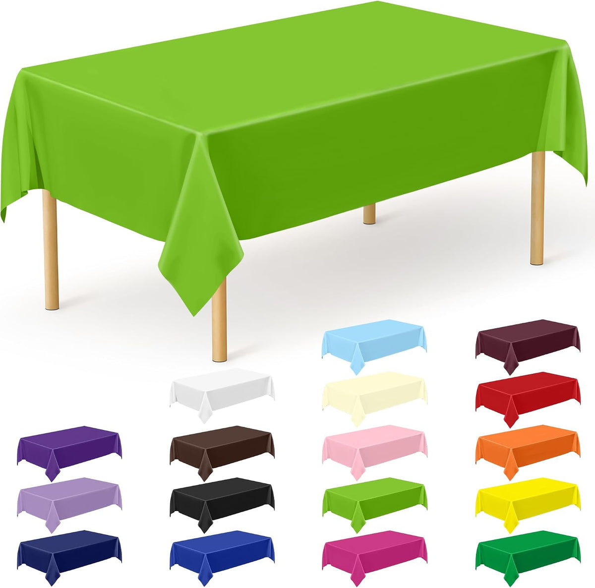4Pack Black and Gold Tablecloths for Events, 54" x 108" Plastic Table Cloth Disposable for Rectangle Tables, Waterproof Table Cloth Cover for New Years Eve Decorations Holiday Birthday Wedding Dining
