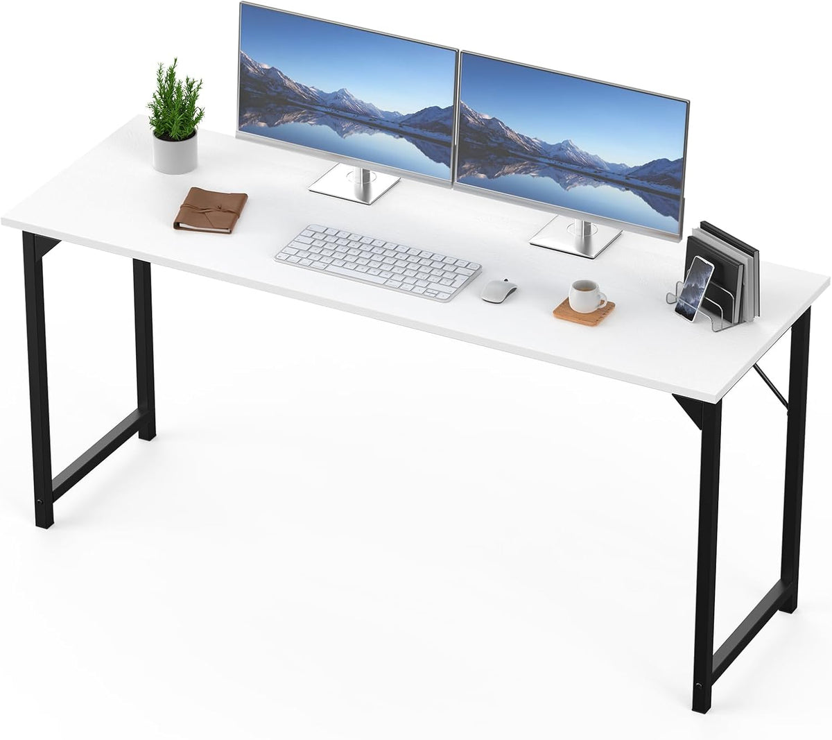 Sweetcrispy 32-Inch Small Computer Desk for Bedroom, Modern White