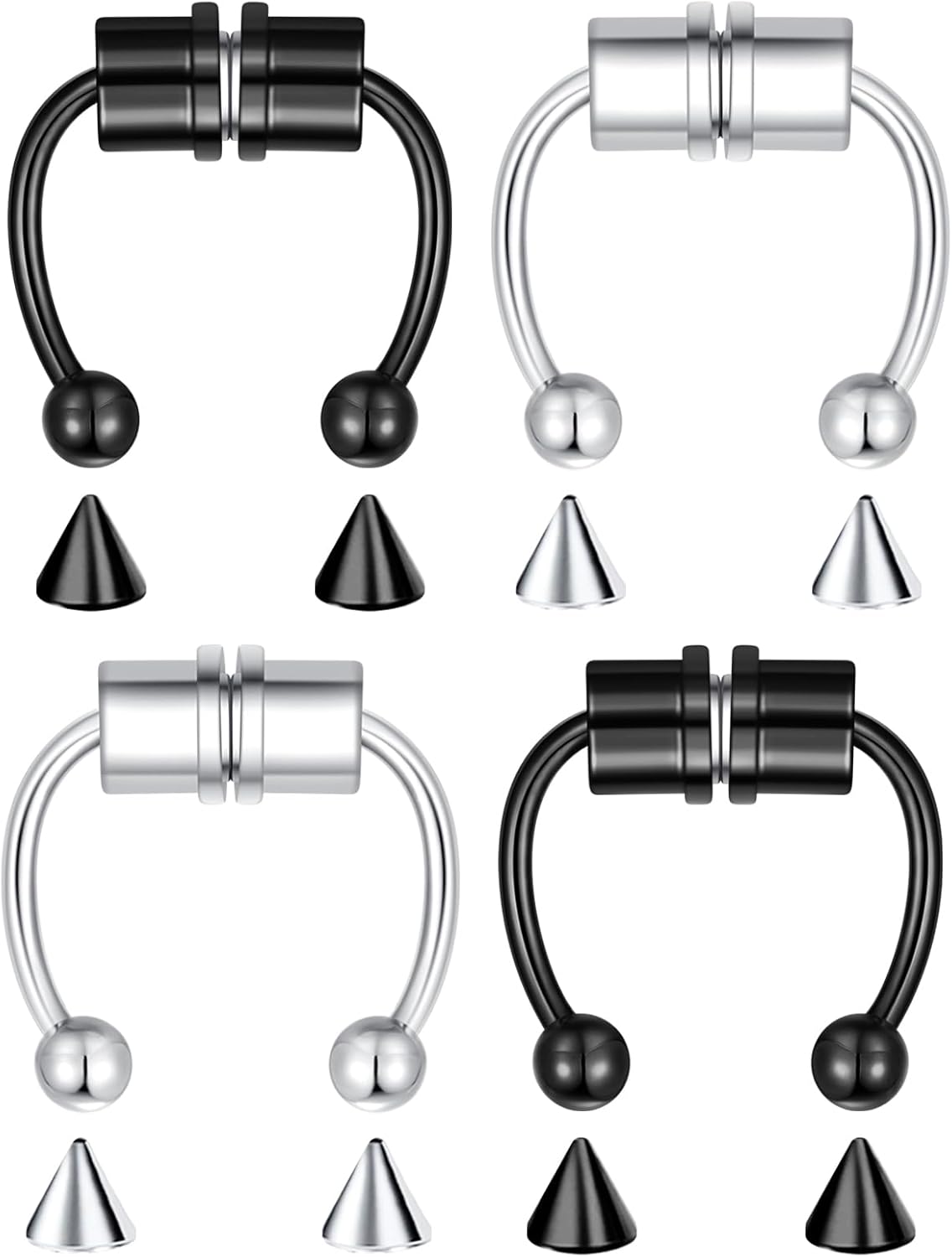 1-16Pcs 16G 18G 20G 22G Nose Rings Hoops Nose Piercings Fake Nose Ring Fake Septum Nose Ring Fake Lip Rings Fake Septum Piercing Fake Nose Piercing Fake Nose Hoop Faux Nose Rings Clip On Nose Cuffs Nose Piercing Jewelry Nose Rings for Women Men Nose Hoops