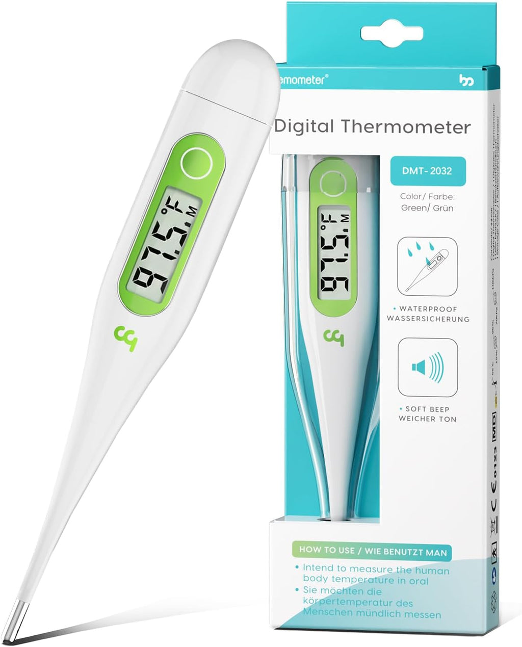 Femometer Digital Thermometer for Adults and Kids, Klein Blue