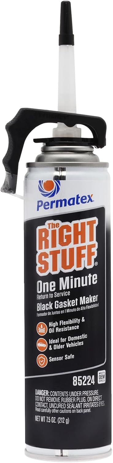 Permatex 82180 Ultra Black Maximum Oil Resistance RTV Silicone Gasket Maker, Sensor Safe and Non-Corrosive, for High Flex and Oil Resistant Applications 3 oz