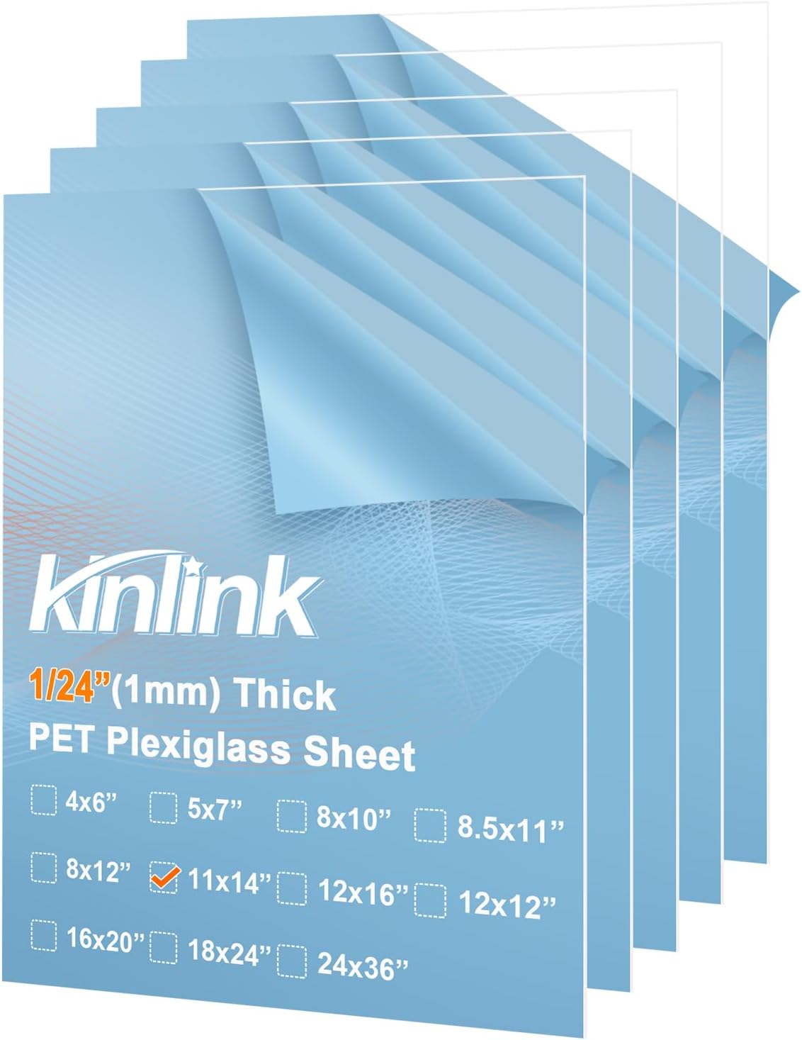 KINLINK 24x36 Plexiglass Sheets 1/8 inch Thick, 3mm Clear PET Plastic Sheet for DIY Project, Craft, Table top, Picture Frame, Acrylic Sign and Wedding Invitation 2 Pack