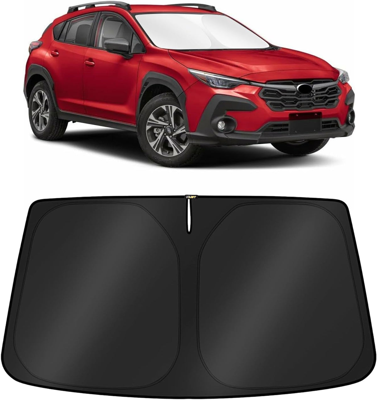 KUST Windshield Sun Shade for 2017-2026 Tesla Model Y/Model 3 Sunshade Accessories (Fit 2025-2026 Model Y Juniper / 2024 Model 3 Highland) Upgraded Foldable Sunshade, Blocks UV Rays Keep Car Cool