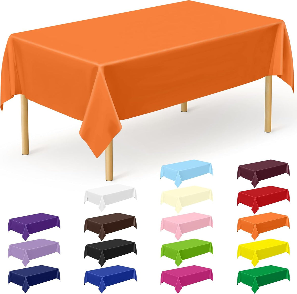 4Pack Black and Gold Tablecloths for Events, 54" x 108" Plastic Table Cloth Disposable for Rectangle Tables, Waterproof Table Cloth Cover for New Years Eve Decorations Holiday Birthday Wedding Dining