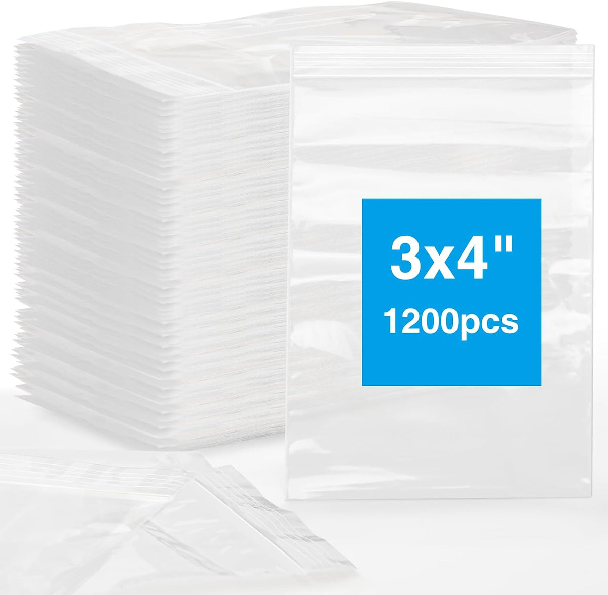 1200Pcs 2 x 3 Plastic Zip Bag, Clear, 2 mil Thick