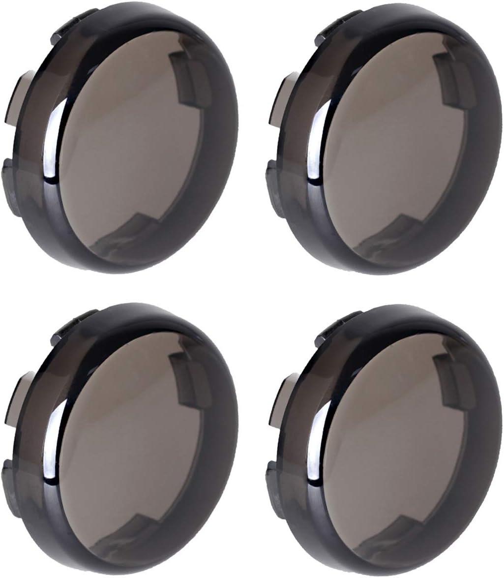 NTHREEAUTO Smoke Bullet Turn Signal Light Lens Cover Compatible with Harley Sportster Street Glide Road King Softail, Qty 4