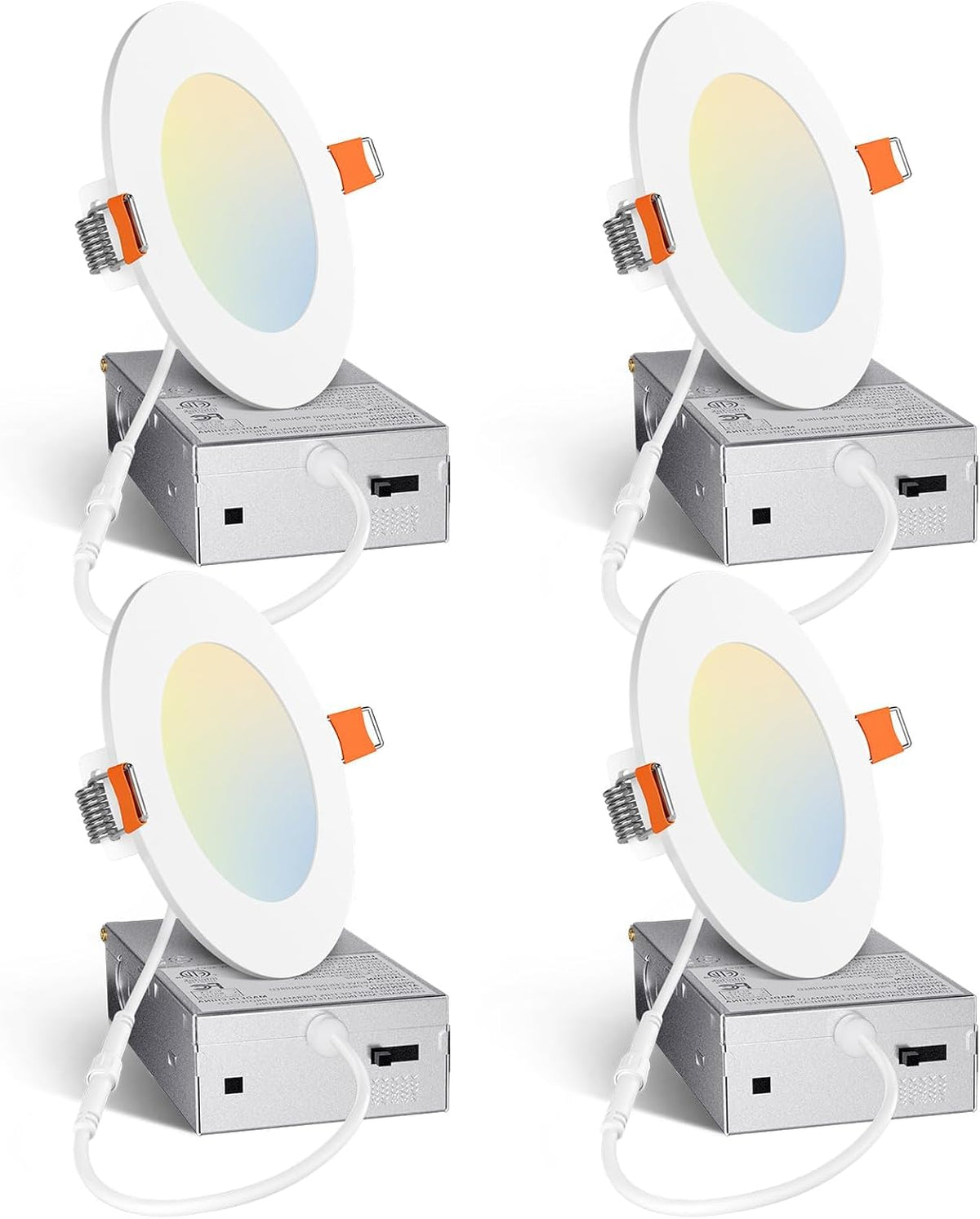 Amico 4 Pack 6 Inch 5CCT Ultra-Thin LED Recessed Ceiling Light