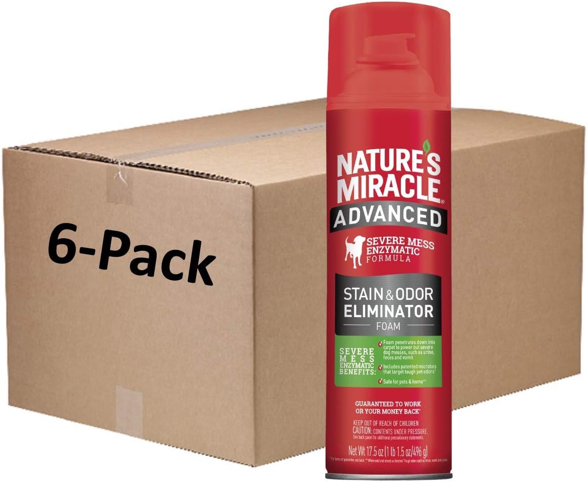 Nature’s Miracle Advanced Dog Stain & Odor Eliminator, Severe Mess, 32 oz | Enzymatic Cleaner Eliminates the Toughest Dog Messes, For Use on Multiple Surfaces, Safe For Pets and Home*, Fresh Scent