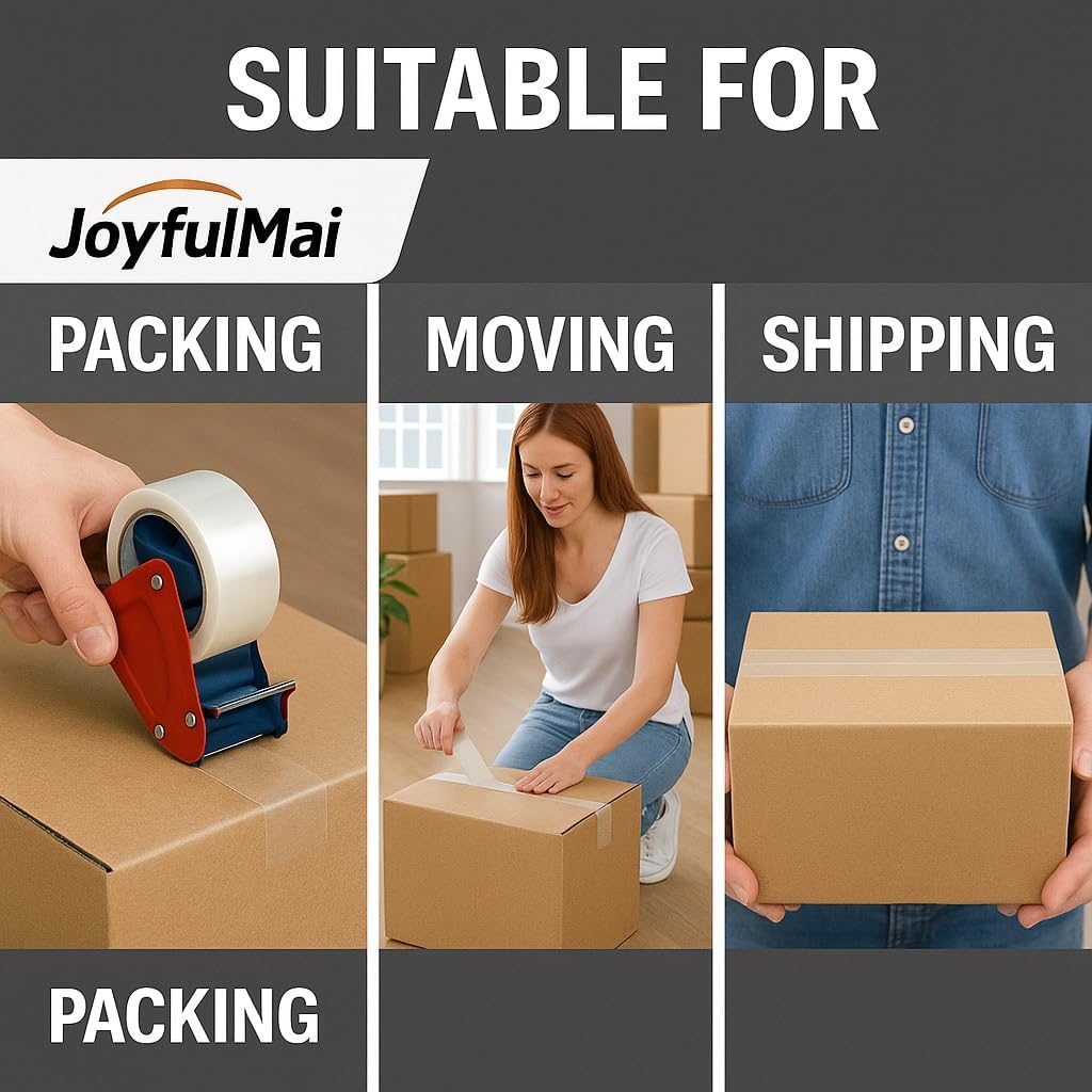 Clear Packing Tape, 6 Rolls 1.88inches Wide, 65 Yards Per Roll, 390 Total Yards Tape for Shipping Packaging Moving Sealing, Thicker Clear Packing Tape, (2.7Mil x 1.88" x 65Yds)