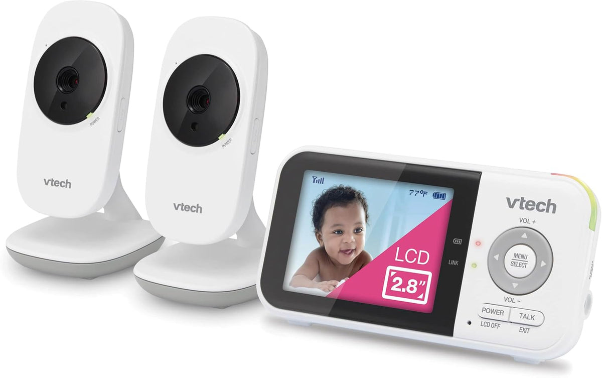 VTech Baby Monitor No WiFi – 19Hr Video Battery, 1000ft Range, Night Vision, Two-Way Talk, Temperature Sensor, Sound-Activated Screen, Lullabies | VM819