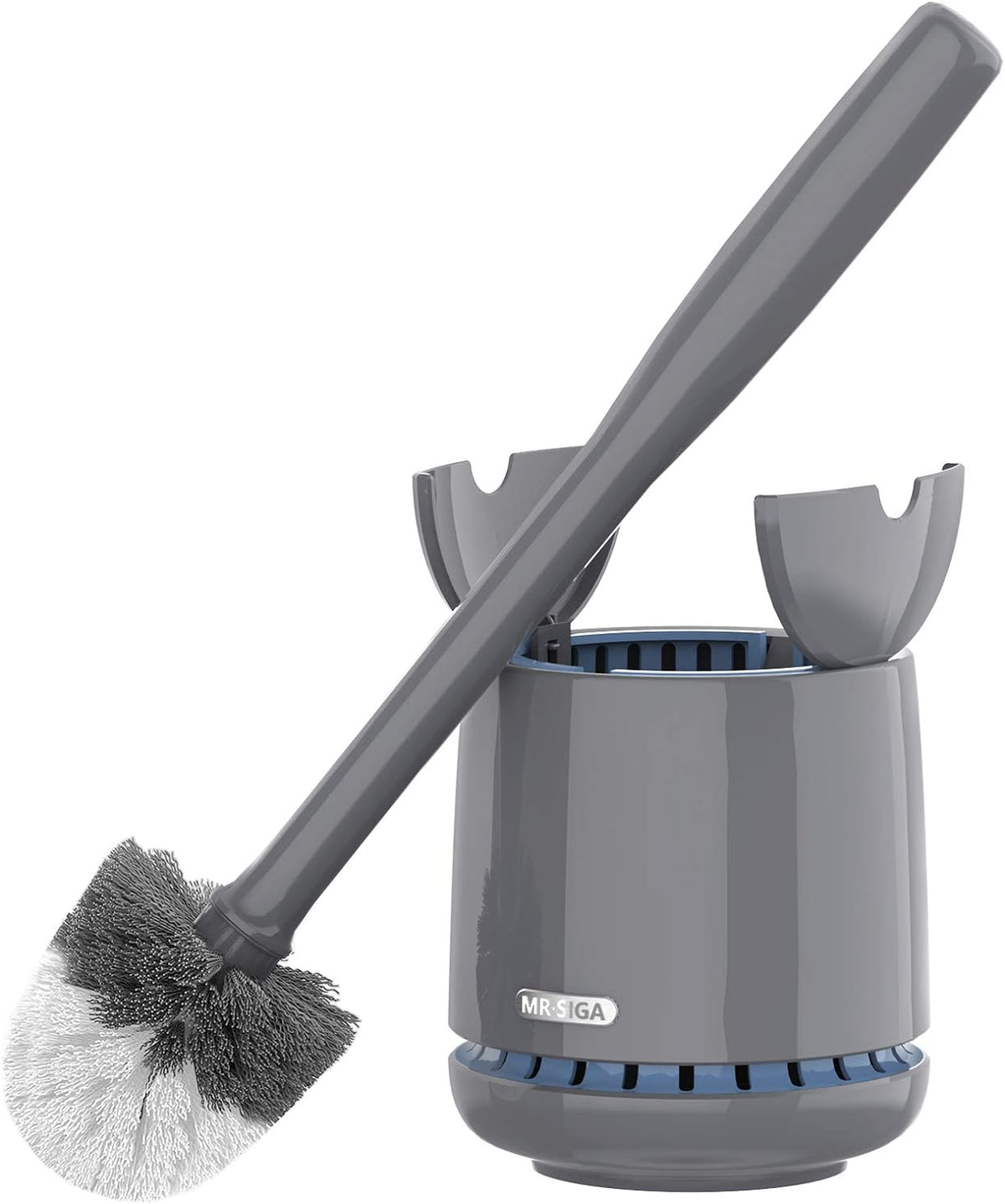 MR.SIGA Toilet Bowl Brush and Holder, Sturdy Long Handle, White, 1 Pack