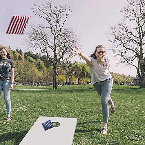 Nattork Cornhole Bags Set of 8 - Premium Corn Hole Bean Bags for Tossing - All Weather Resistant 8 Duck Cloth Double Stiched Corn Hole Bags and Tote Bags - Regulation Size