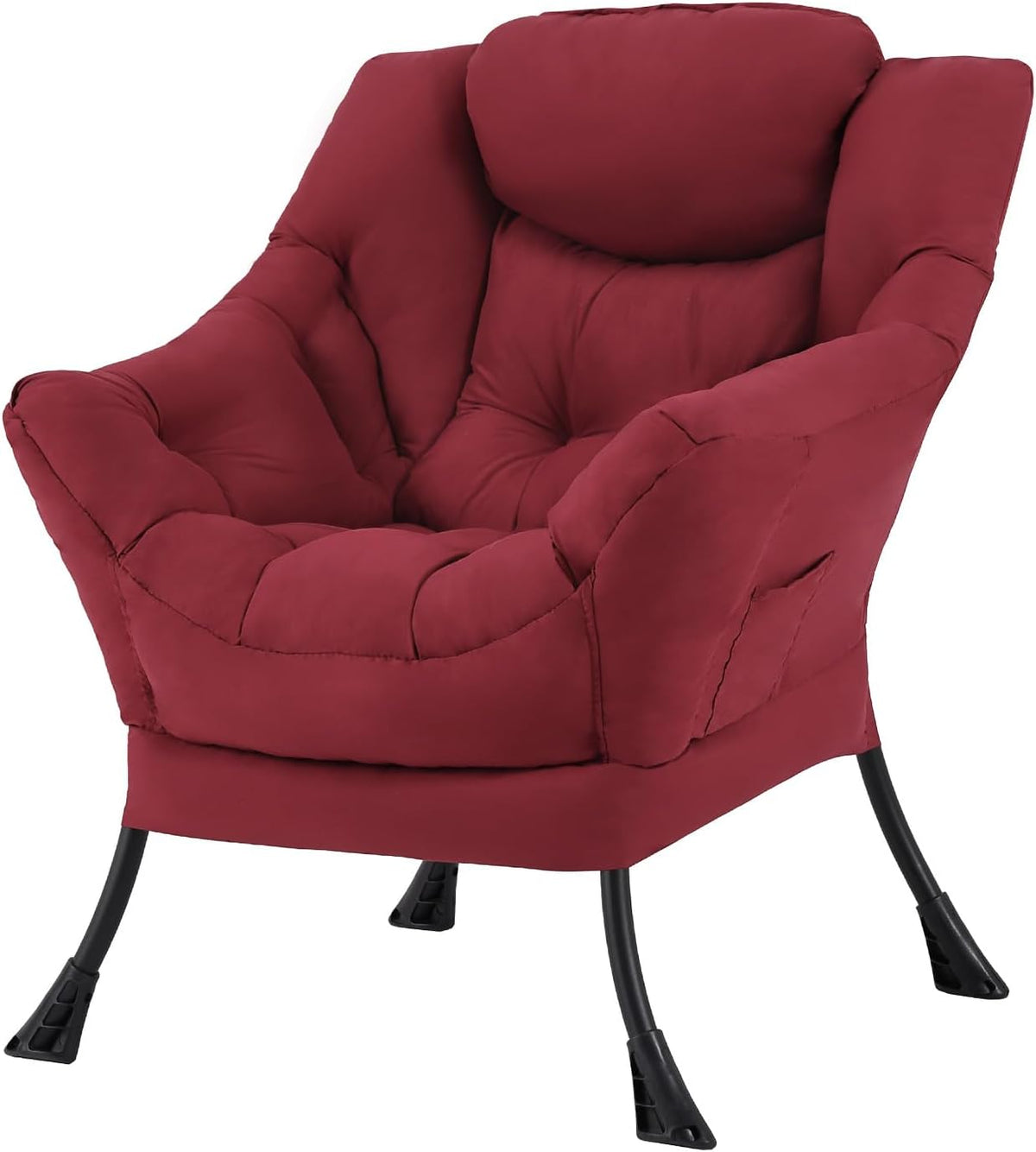 Tiita Lazy Chair with Ottoman, Comfy Reading Accent Chair, Dark Grey