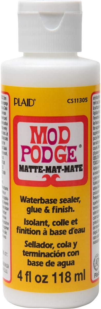 Mod Podge Matte Sealer, Glue & Finish: All-in-One Craft Solution- Quick Dry, Easy Clean, for Wood, Paper, Fabric & More. Non-Toxic - Craft with Confidence, Made in USA, 8 oz., Pack of 1