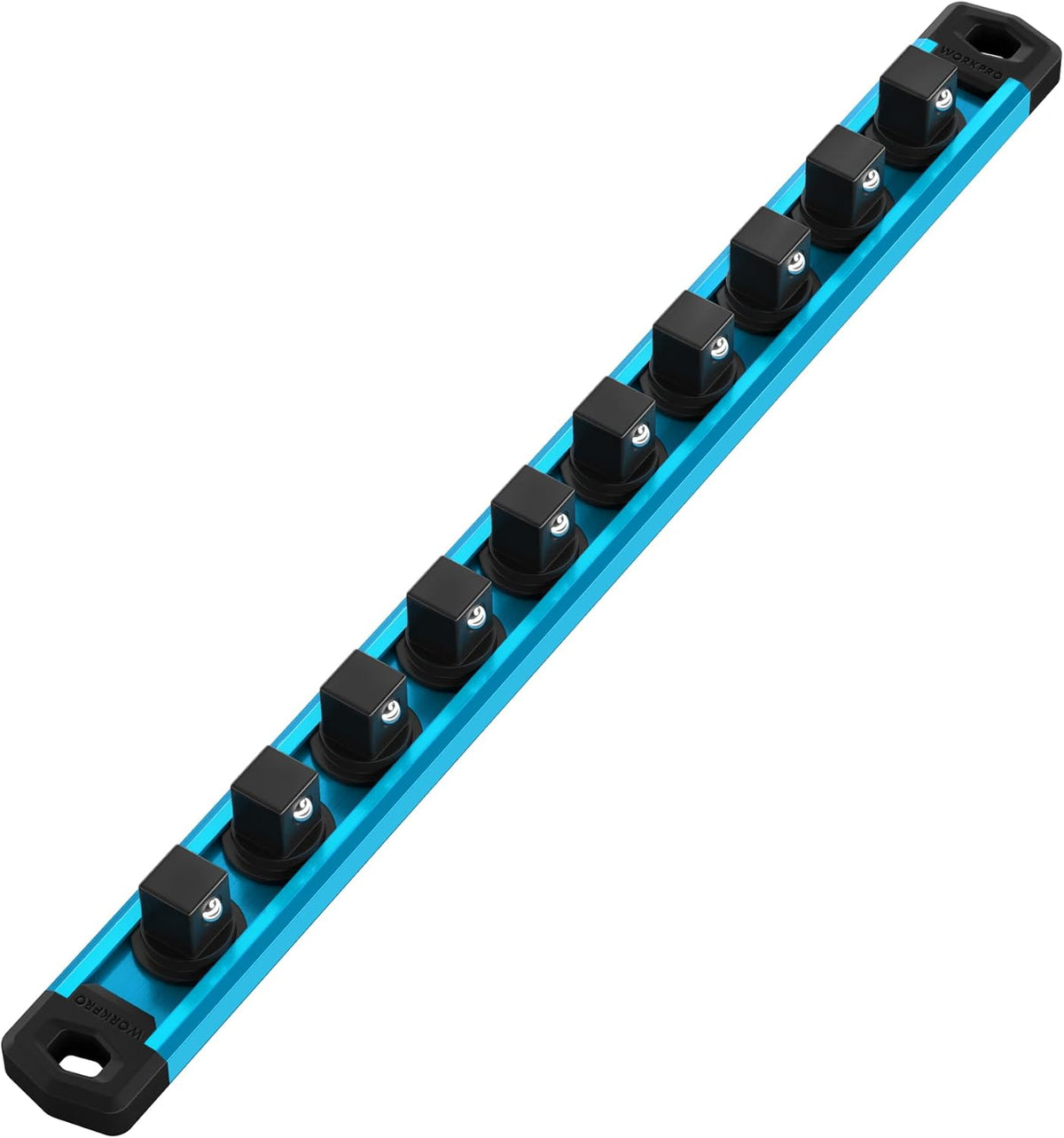 WORKPRO Magnetic Socket Organizer, Heavy-Duty 3/8-Inch Drive Socket Rail