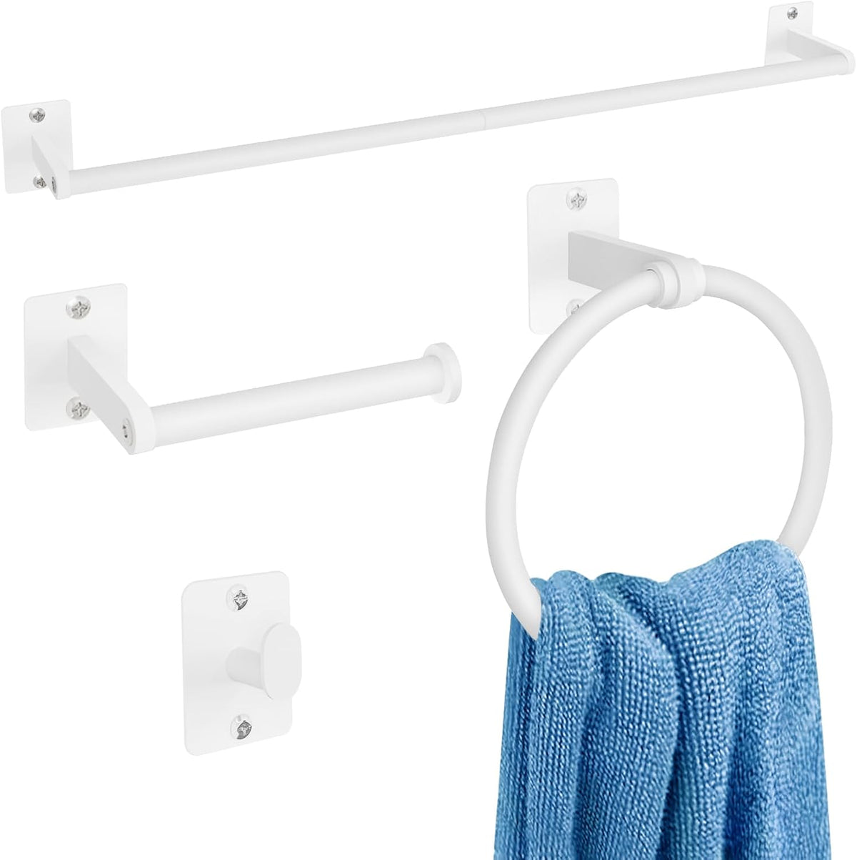KLJKPA Black Bathroom Accessories Set, 4-Piece Bathroom Hardware Set