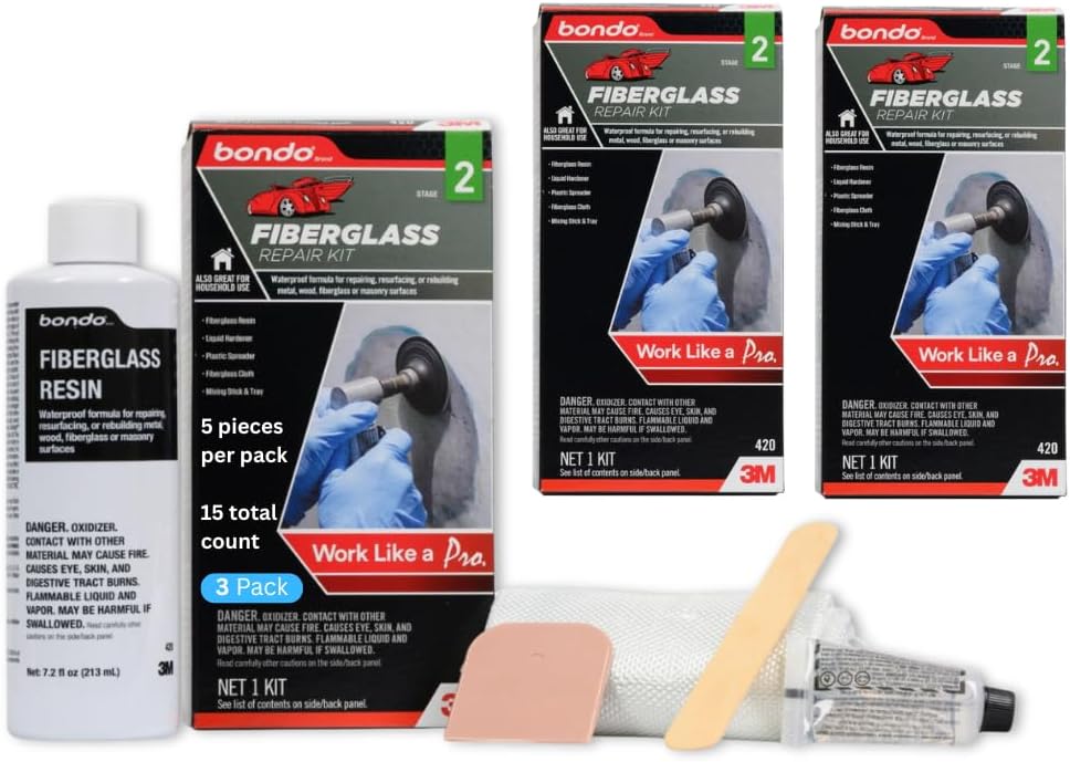 Bondo Fiberglass Resin Repair Kit, 00420, 0.45 Pint